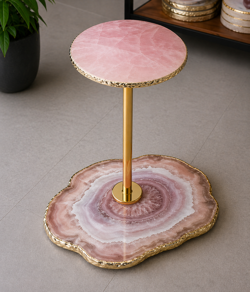 Abajur Quartzo Rosa Imperial